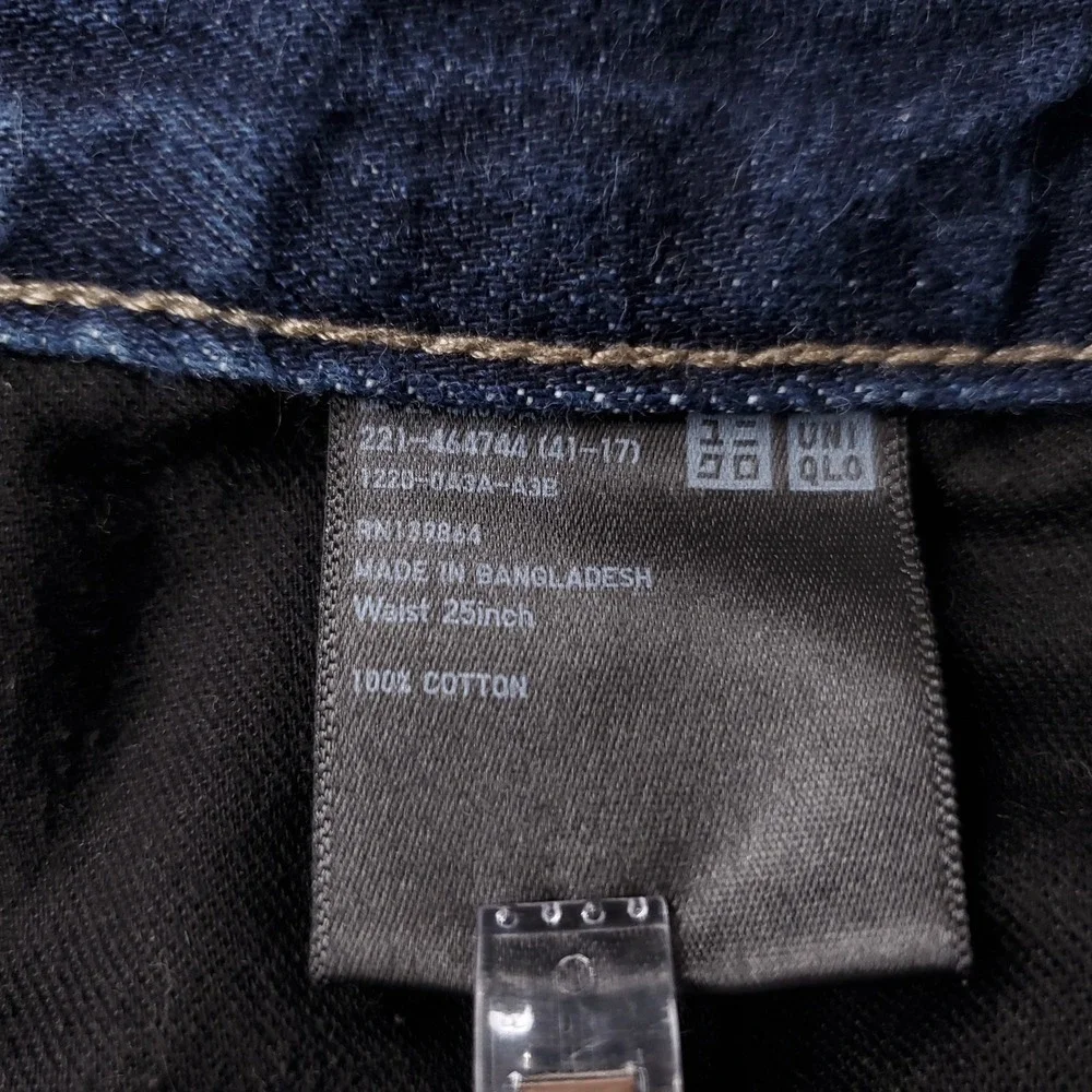 Uniqlo Straight High-Rise Jeans Women 25 Dark Blue Minimalist Quiet Luxury Denim